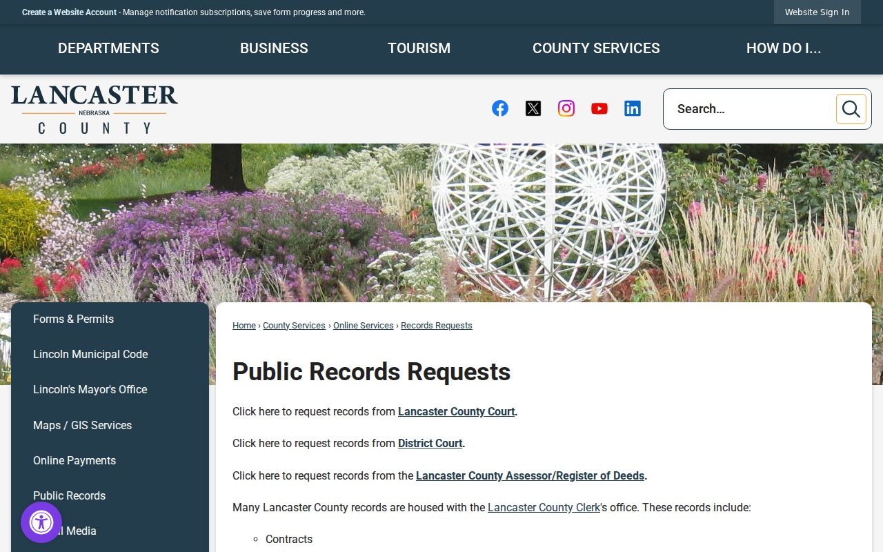 Lincoln residents directory Lancaster County records request hub