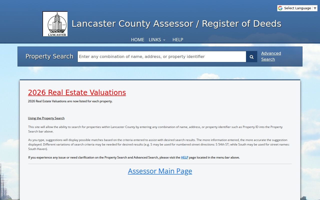 Lincoln residents directory assessor property search